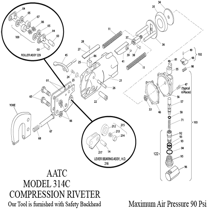 US Airtool - 2″ Yoke Hand Rivet Squeezer - 85016020 - MSC Industrial Supply
